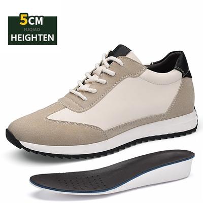 Mode Übergröße Unisex Rindsleder Sneaker Schuhe mit Absatz Schuhe mit versteckter Höhenerhöhung Herren 5CM Sportlich Lässig Oxfords Damen Höhenerhöhend
