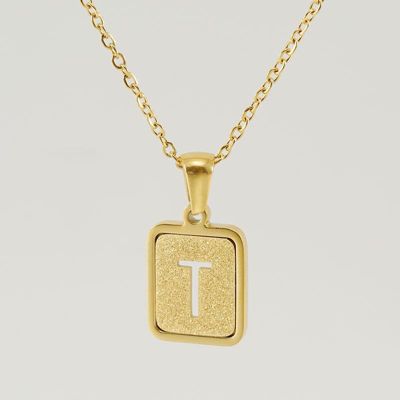 18K Hollow 26 English Letter Necklace Women's Fashion Letter Pendant Jewelry 2026