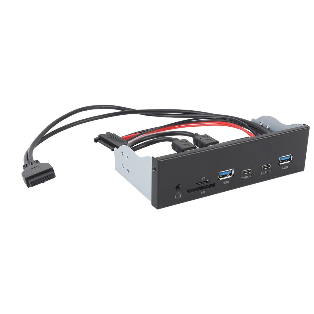 USB Front Panel Hub 6 Ports 19 Pin GEN2 X 2 Support USB A TYPE C Memory Card Microphone Input 5Gbps Optical Drive
