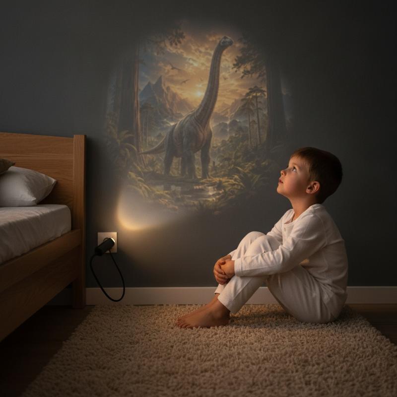 USB Dinosaurier Projektionslicht 10 austauschbare Folien 360° verstellbare HD Projektorlampe Kinderzimmer Auto Dekor