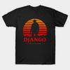 Men Black Print T-shirt Django No-Cut Transfer Paper Print Cotton Tshirt
