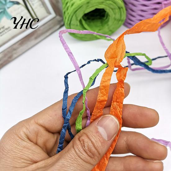 Raffia Yarn 1 Roll Decorative Widely Applied Wrapping Ribbon Gift Straw Packaging Paper for DIY