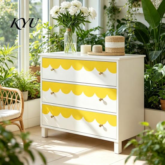 Décoration d'Angle Flexible pour Armoire 4 Pièces Stickers Muraux Bordure Festonnée, Autocollants Géométriques Demi-Arche à Décoller et Coller, Autocollant Décoratif Chambre à Coucher