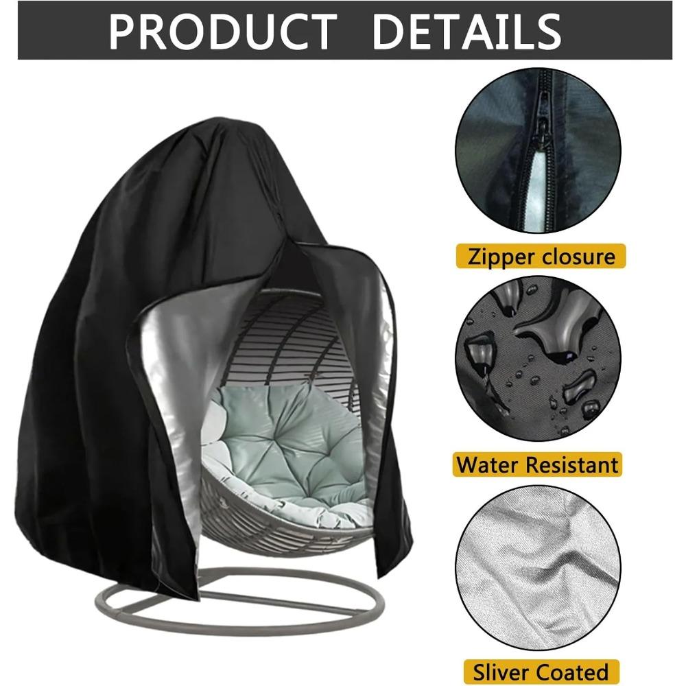 Waterproof Heavy Duty Patio Hanging Egg Chair Cover Single/Double Seat Cocoon Swing Chair Protector Garden Dust Cover