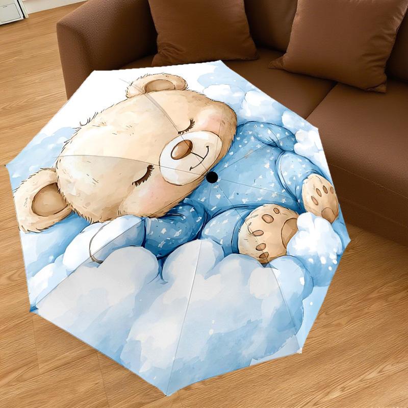 1PC Bear Umbrella-8-Rib Reinforced, Automatic Open, Lightweight & Durable, Fashion Accessory for Outdoor, H0371