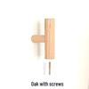 Retro Oak Wall-Mounted Wood Hook for Coats, Hats, Towels, Adhesive Clothes Hanger