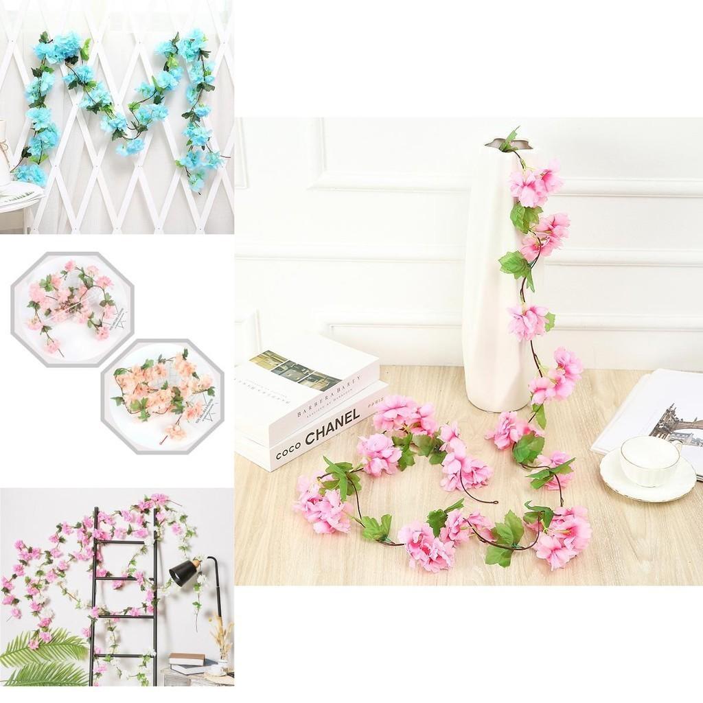Elegante künstliche Kirschblüten-Girlande Efeu-Ranke für Heimdekoration und Festlichkeiten
