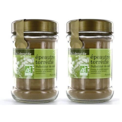 Confezione da 2 vasetti di farro tostato - Sostituto del caffè, bevanda istantanea, ricostituente e digeribile, senza caffeina e con gusto