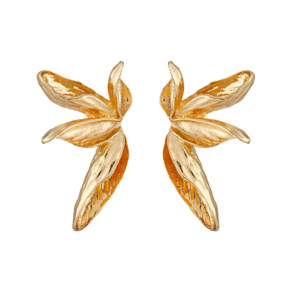 Beautifully Gold Crafted And Silver Floral Leaf Earrings For Trendy Women In Fashion Fall