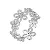 925 Sterling Silver Floral Shadow Lace Ring: Elegant Hollowed-Out Flower Design for Women