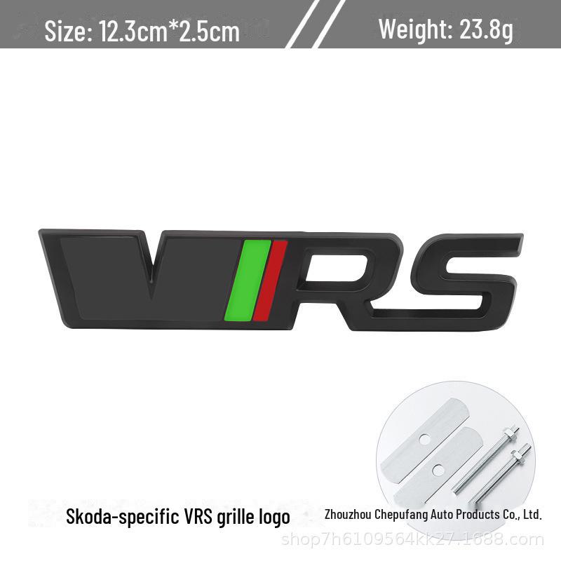 Compatible avec Volkswagen Skoda Octavia/Fabia RS: Logo VRS de calandre/aile/métal arrière et autocollant de carrosserie