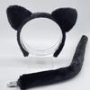 Furry Cats Ear Headpiece Lightweight Adjustable Design Role Play Headband and Tail For Halloween Cosplay Costume Parties