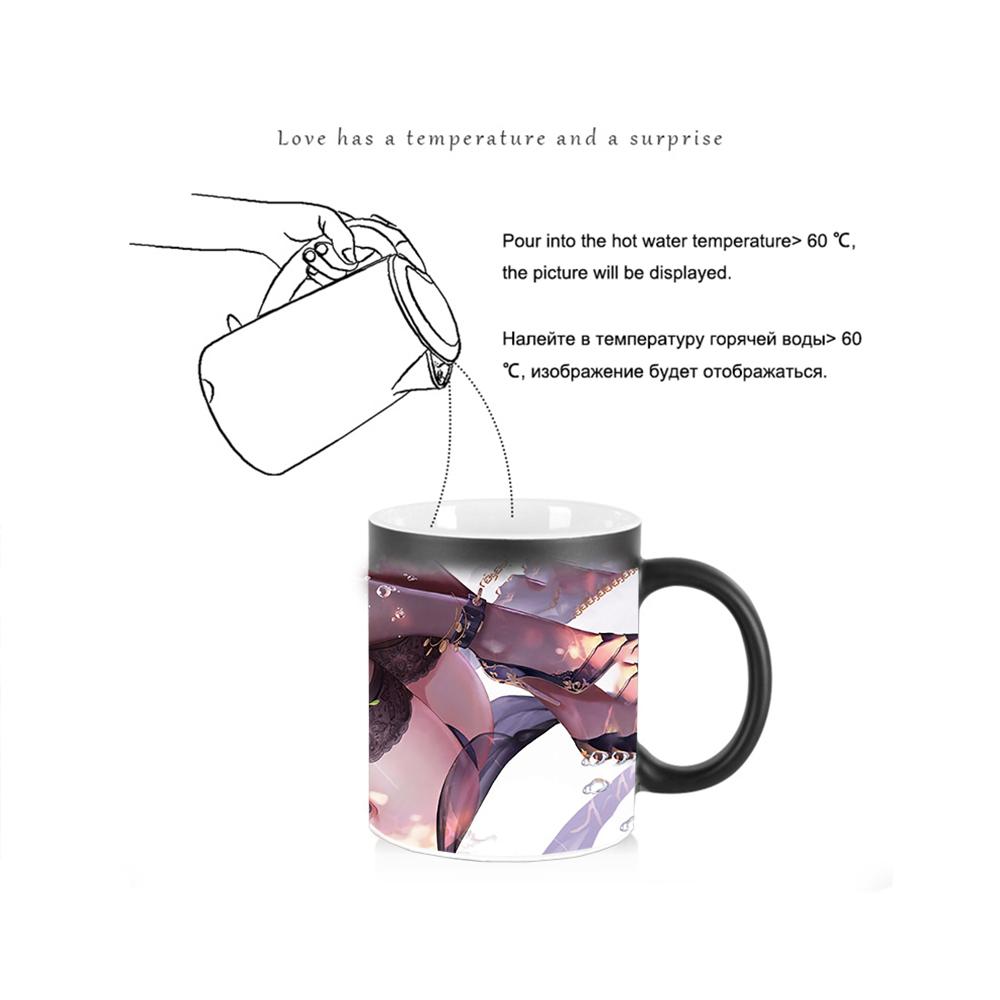 Sexy Black Lace Magic Mug BSKT-165 Cups and Mugs Ceramic Cup Color Change Mugs Discoloration Coffee Mug Anime Personalized Gifts