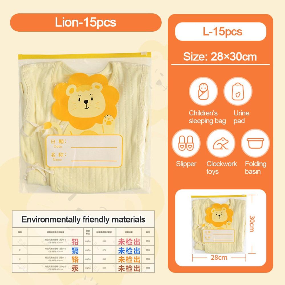 Durable Space Saving Storage Bag Large Capacity Transparent Zipper Bag Lion Giraffe Quilt Storage Bag Kindergarten