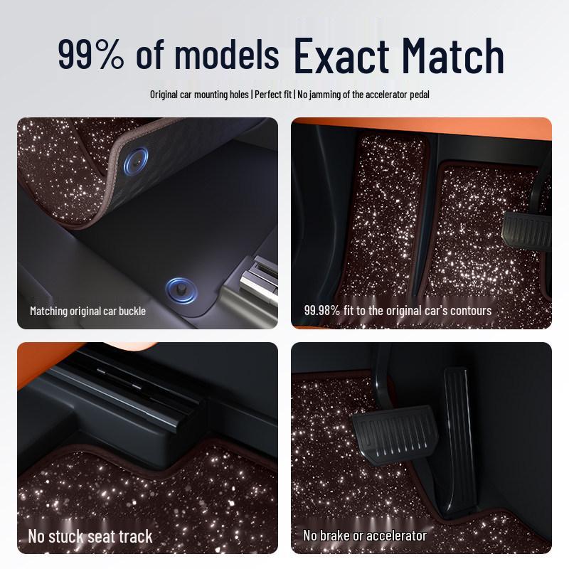 Compatible 6-Piece Starry Sky Floor Mats for Geely Xingyuan, Galaxy M9, Boyue L, Xingyue L, Xingrui, A7, and Xingyao
