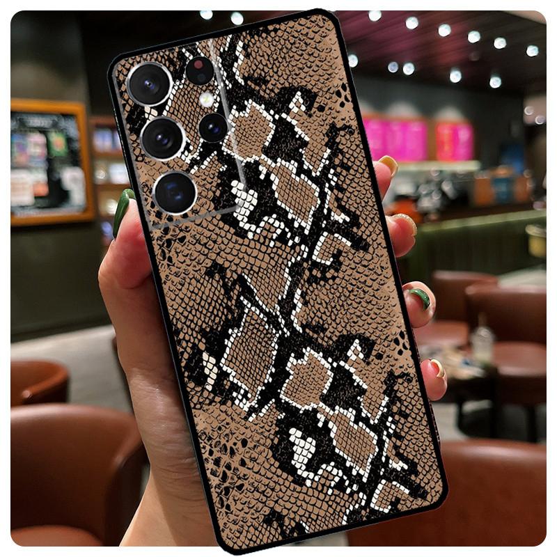 Snake Skin Silicone Case For Samsung Galaxy S23 S22 Ultra S21 S20 FE S8 S9 S10 Plus Note 20 Ultra Cover