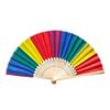 Ventagli pieghevoli arcobaleno, leggeri, da tenere a mano, con struttura in bambù, impermeabili, colori vivaci, per donne e uomini, feste a tema, decorazioni per la casa