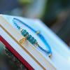 Natural Blue Jade Abacus Bead Bracelet in Retro Chinese Style