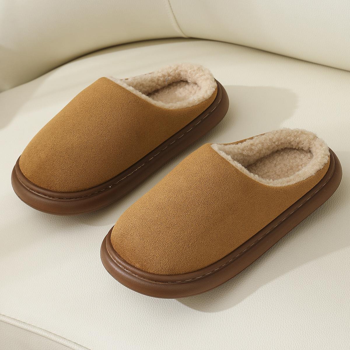 

Хлопковые тапочки для женщин, Большой размер, Зимняя пара, Для дома, Комнатные, Противоскользящие и теплые, Женский хлопковый держатель, Мужская толстая подошва 38-39