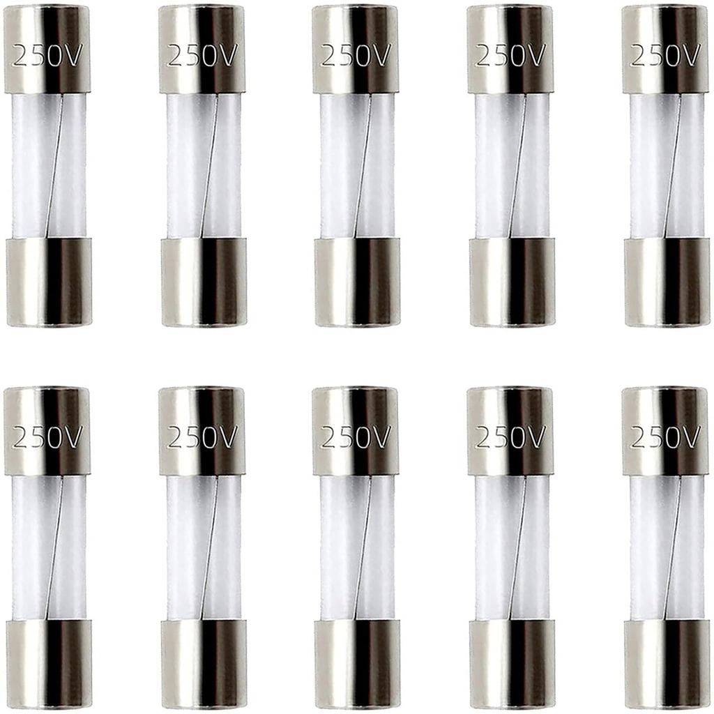 SIXQJZML 10 Pack F2AL Fast-Blow Fuse 2A 250V Glass Fuses 0.2 x 0.78 inch / 5 x 20 mm (2amp) (F2A)