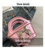 2024 Shiny Patent Leather Mini Basket Crossbody Bag with Laser Chain for Kids and Women