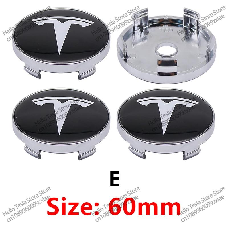 Car Sticker Tesla 4Pcs 56/60mm Car Wheel Center Hub Cap Car Accessorie For Tesla Model 3 2021 S X Y Style Roadster Invader Coil