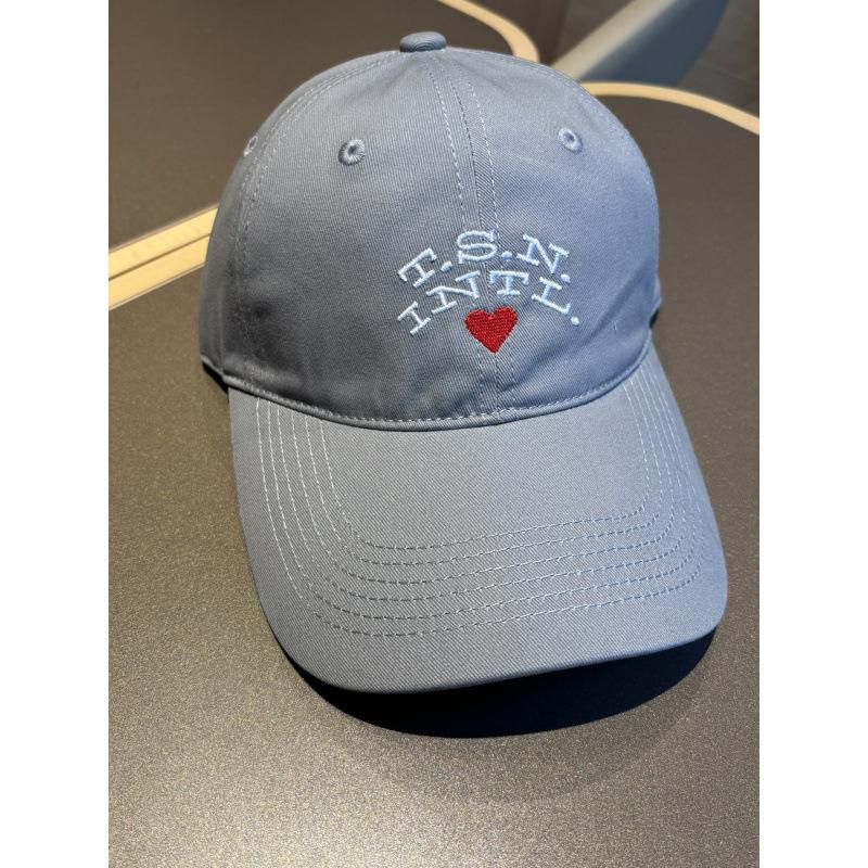Girls Appear With Embroidered Love Color Matching Baseball Caps, Outdoor Adjustable Sunscreen Casual Caps серый