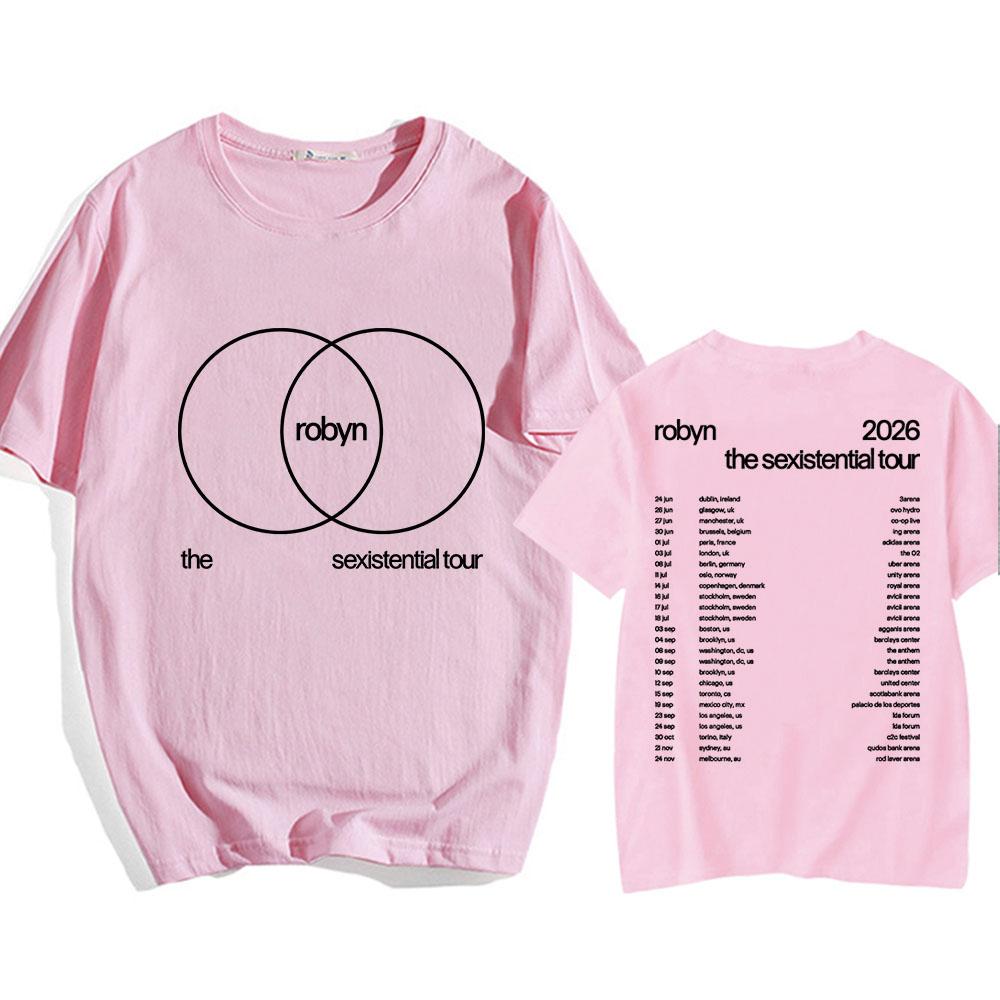 Robyn The Sexistential Tour 2026 T-shirt Summer Short Sleeve Cotton Male Tshirts O-neck Fashion Loose Men//Women Tee Print Merch