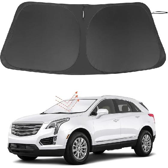 TINGLU Sun Shade For Tesla Model X Tesla X 2016-2024 2025 Accessories Windshield Sun Shade Window Shade UV Rays Protection Sun Visor Cover With