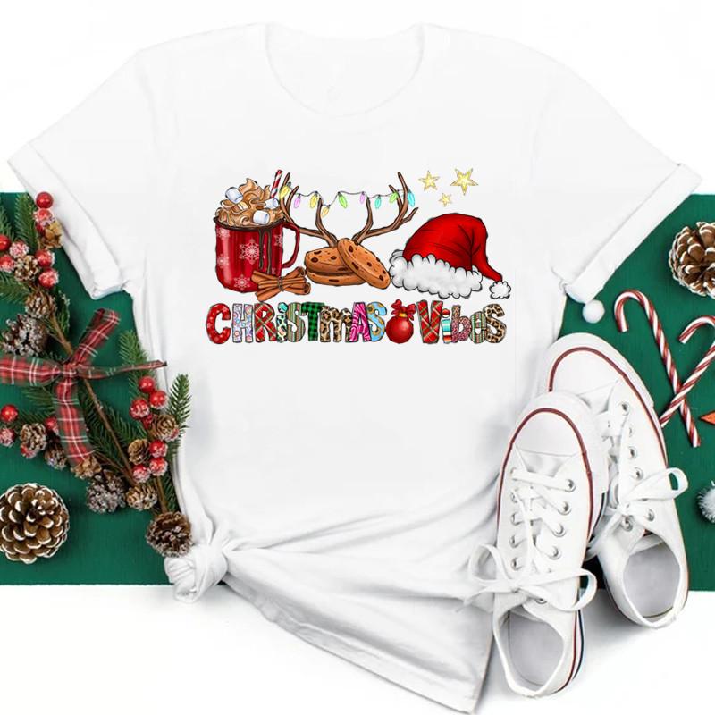 Just A Girl Who Loves Christmas Print Women Tshirts Cute FeUnisex Christmas Clothes New Year Party Tshirt
