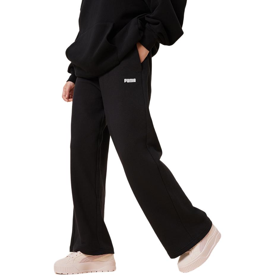 Puma Knit Wide Leg Pants Retro Loose Casual Trousers Women Bottoms 692897-01
