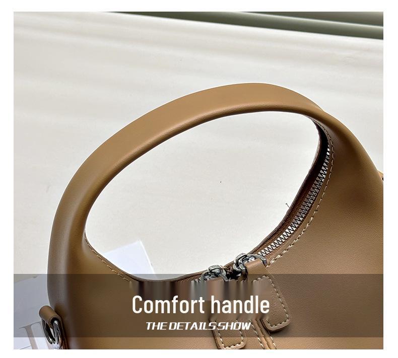 Knödel Damenhandtasche aus weichem Leder 2025: Neue Schlichte Mode, Große Kapazität, Kleine Größe