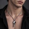 Vintage Bird Skull Necklace Silver Pendant Necklace Fashion Crow Skull Pendant  for Men and Women