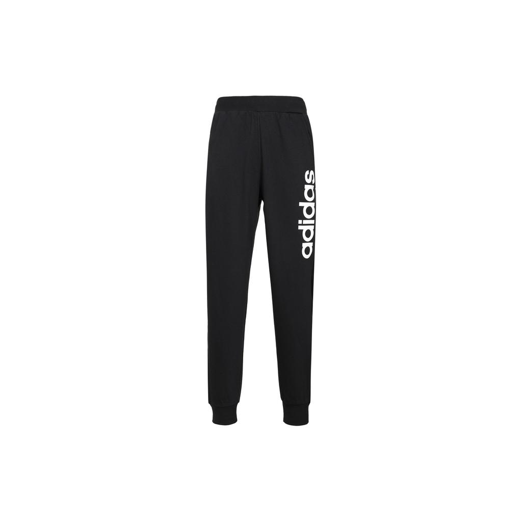 Adidas Neo Logo Print Fleece-Lined Warm Jogger Sweatpants Men Bottoms Black CV9327