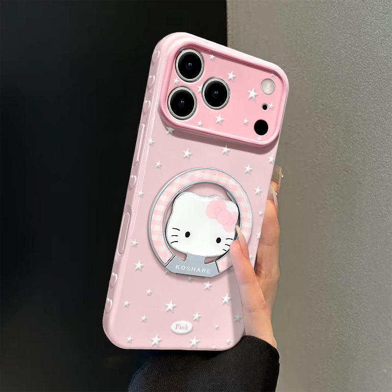 Star applicable iphone17promax iPhone case 15 cat holder 16 cute 14 silicone 13 all-inclusive