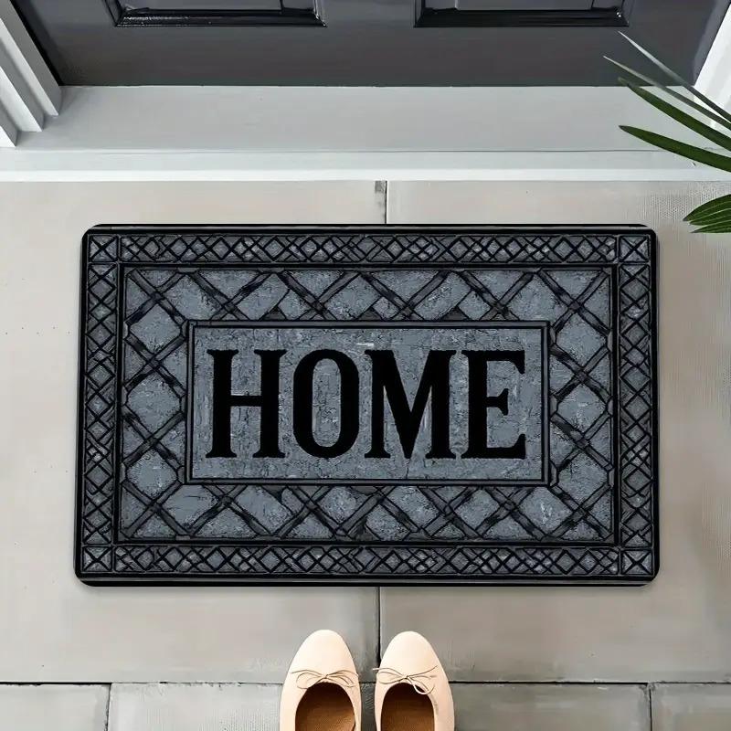

Grey HOME Letter Door Mat Anti-Slip Polyester, for Entryways, Laundry Rooms, Kitchens, Perfect Indoor and Outdoor Door Mat 40x60cm