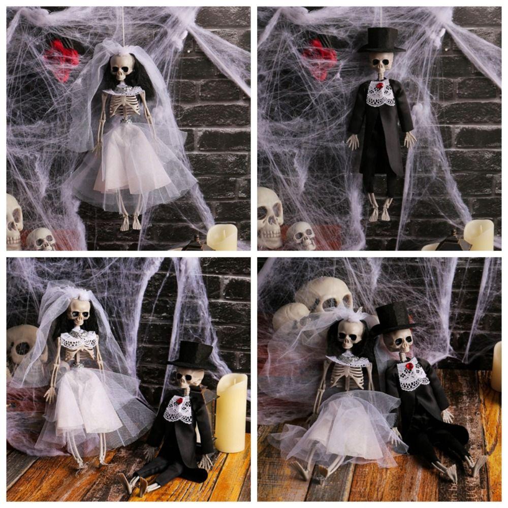 Flying Skeleton Ornaments Hanging Halloween Decoration Skeleton Props Ghost Bride Pendant  Home