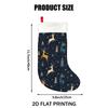 Christmas Decoration Fireplace Hanging Stocking 2D Flat Printing 1pc Christmas Reindeer And Snowflake Christmas Stocking