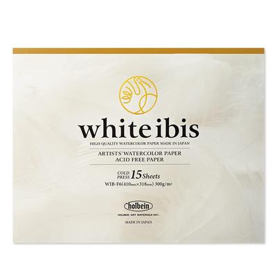 Holbein White Ibis Papier Aquarelle WIB-F6 Grain Moyen 300g Format F6 Bloc 15 Feuilles Relié 271305