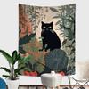 Abstract Green Plants Black Cat Anime Tapestry Hanging Tarot Hippie Wall Rugs Dorm Wall Hanging Sheets