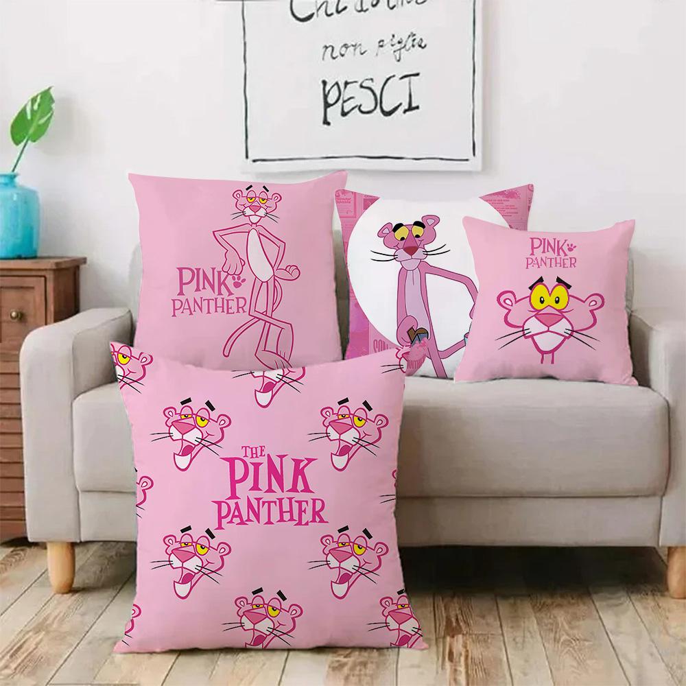 Anime Pink Für P-Panthers-Kissenbezüge Cartoon Sofa Dekoratives Zuhause Zweiseitiger Druck Kurzer Plüsch Niedlicher Kissenbezug