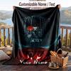Custom Text Flannel Throw Blanket, Lightweight Cozy Bed Sofa BlanketIT Pennywise