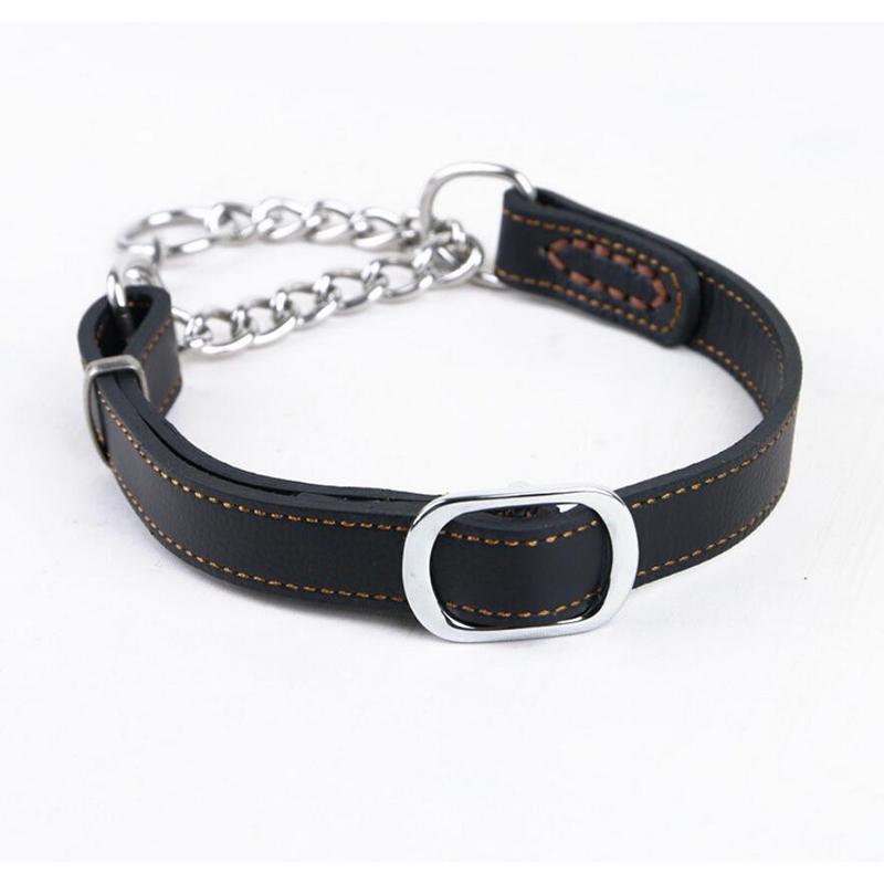 Pet Dog Genuine Leather Collar Cow Leather Dog Martinggale Collars For Medium Large Breeds Pitbull Mastiff Boxer Bully 2.0/2.5cm