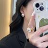 Korean Style Colorful Heart Drop Zircon Stud Earrings for Women
