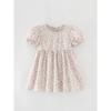 Trade Children's Dress, Girls' Small Floral Dress, Baby Princess Dress, Children's Pure Cotton Summer Dress, Middle-Aged Children's Puff Sleeve Dress