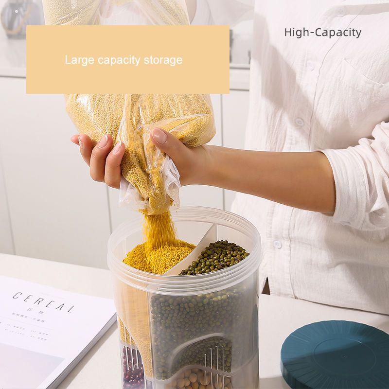 Aufgeteiltes Getreide-Aufbewahrungsglas, Getreide-Aufbewahrungsbox, Küchen-Aufbewahrungsdose für Getreide, feuchtigkeitsbeständiges Verschlussglas