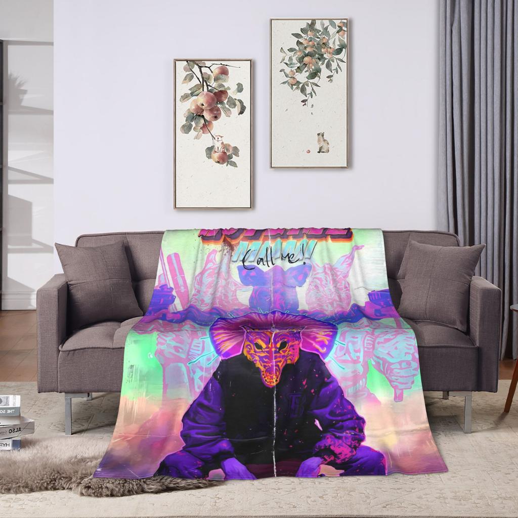 Hotline Miami Spieldecken Reise Flanell Überwurfdecke für Sofa Bett Super Weich Benutzerdefiniert DIY Qualität Tagesdecke Geschenk
