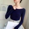 Women's Elegant One-Shoulder Cashmere Knit Sweater – Slimming, Versatile, Solid Color Top