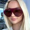Oversized Pilot Sunglasses 2025 New In Fashion Gradient Shades Women Trendy Luxury Brand Design Sun Glasses 802392