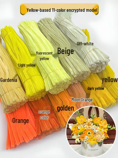 Thickened White Chenille Pipe Cleaners - Mixed Colors for DIY Bouquet Crafts